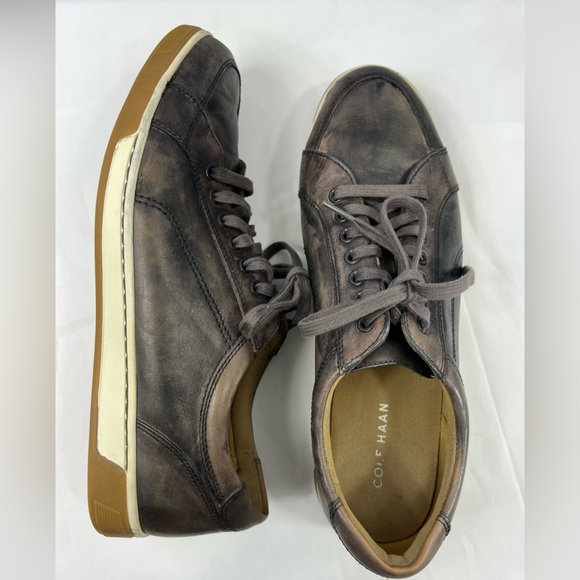 Cole Haan Vartan Sport Men's Leather Sneaker Ironstone Brownish Gray Size 9 1/2 - Picture 1 of 12